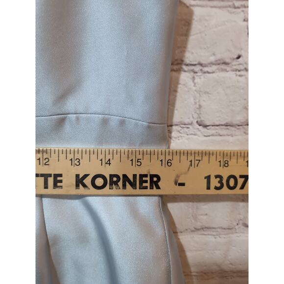 Alfred Sung Pleated Midi Light Ice Blue Fit Flare sleeveless Dress Pockets Sz 14 - Picture 9 of 12